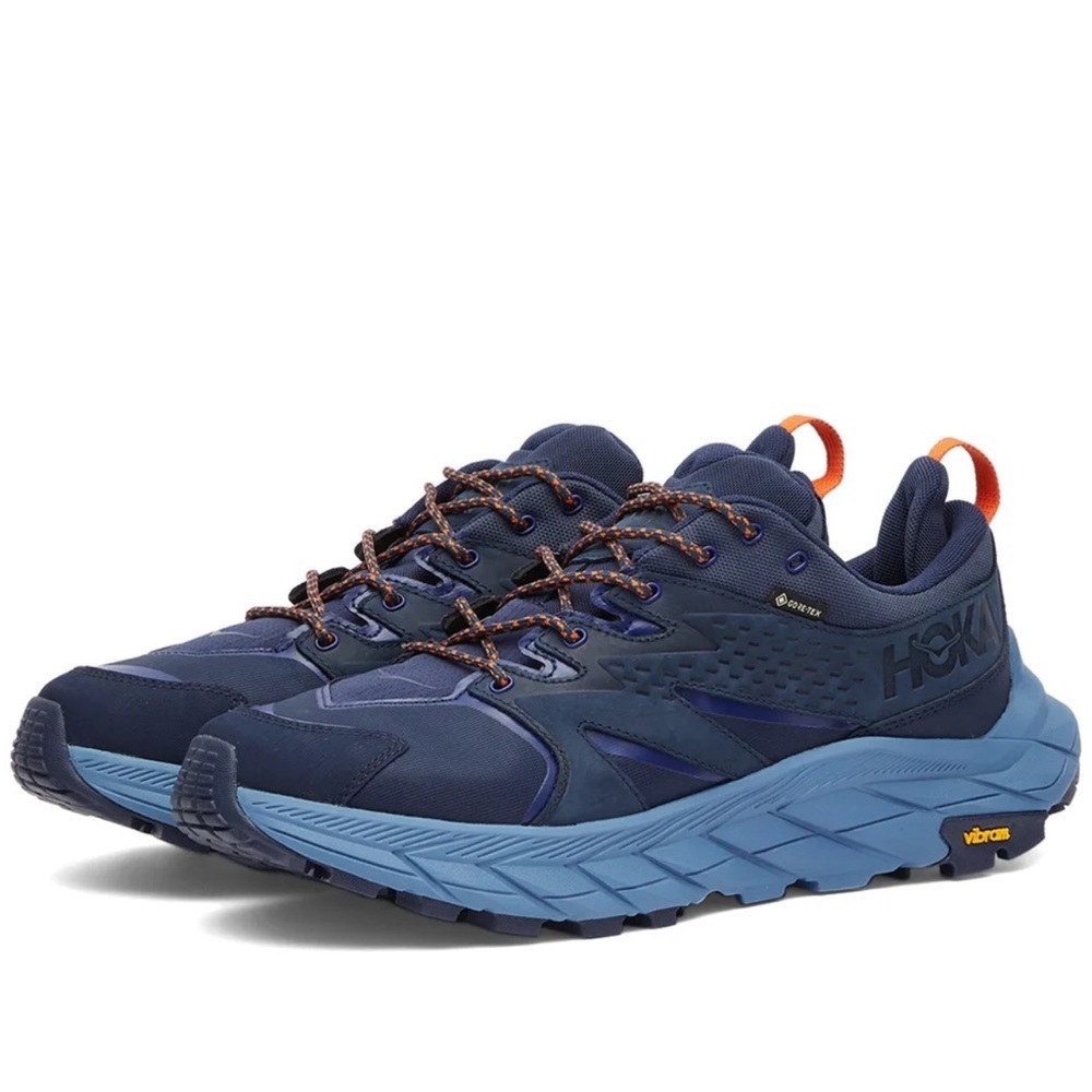 Hoka One Men’s Anacapa Low GTX Hiking Trail shoes size 9.5 Goretex Foam Blue